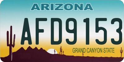 AZ license plate AFD9153