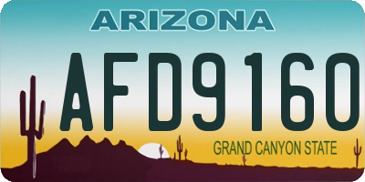 AZ license plate AFD9160
