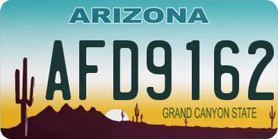 AZ license plate AFD9162