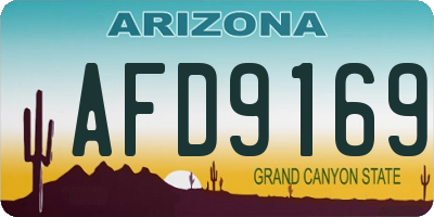 AZ license plate AFD9169