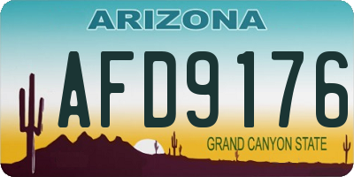 AZ license plate AFD9176