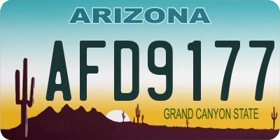 AZ license plate AFD9177