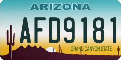 AZ license plate AFD9181