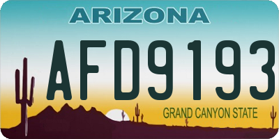 AZ license plate AFD9193