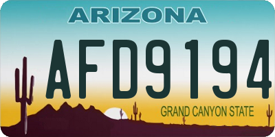 AZ license plate AFD9194