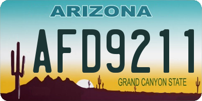 AZ license plate AFD9211