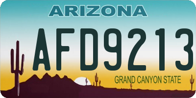 AZ license plate AFD9213