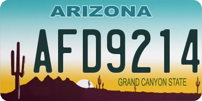 AZ license plate AFD9214