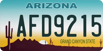 AZ license plate AFD9215