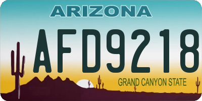 AZ license plate AFD9218