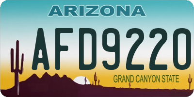 AZ license plate AFD9220