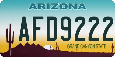 AZ license plate AFD9222