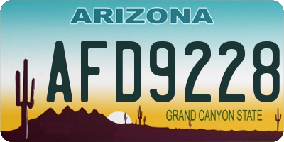 AZ license plate AFD9228