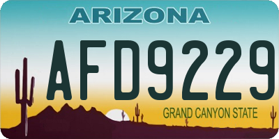 AZ license plate AFD9229