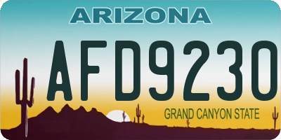 AZ license plate AFD9230