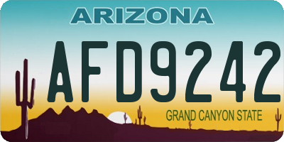 AZ license plate AFD9242