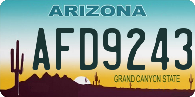 AZ license plate AFD9243