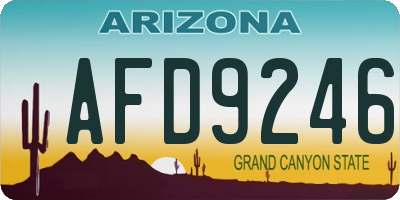 AZ license plate AFD9246