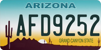 AZ license plate AFD9252