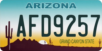 AZ license plate AFD9257