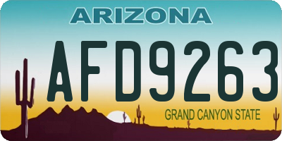 AZ license plate AFD9263