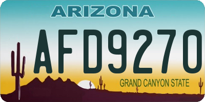 AZ license plate AFD9270