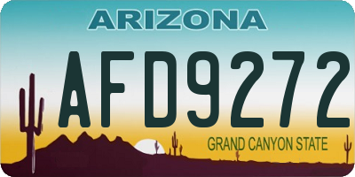 AZ license plate AFD9272