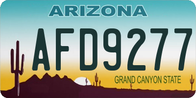 AZ license plate AFD9277