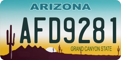 AZ license plate AFD9281