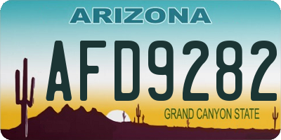 AZ license plate AFD9282