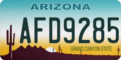 AZ license plate AFD9285