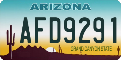 AZ license plate AFD9291