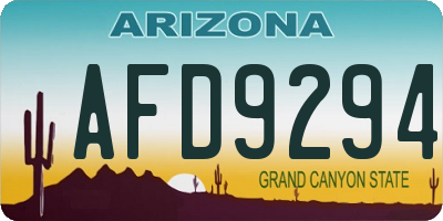 AZ license plate AFD9294