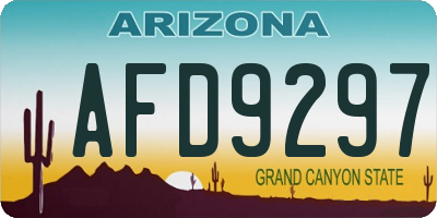 AZ license plate AFD9297