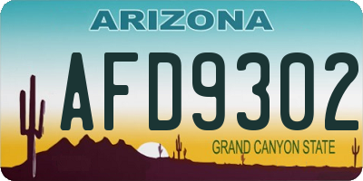 AZ license plate AFD9302