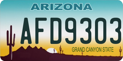 AZ license plate AFD9303
