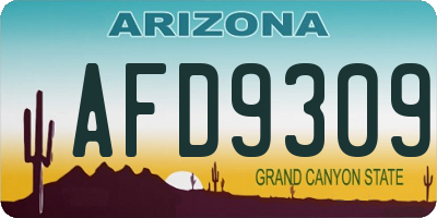 AZ license plate AFD9309