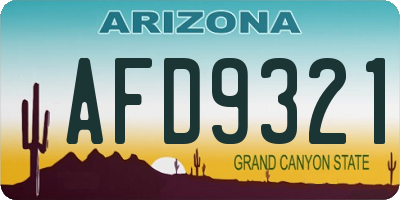 AZ license plate AFD9321