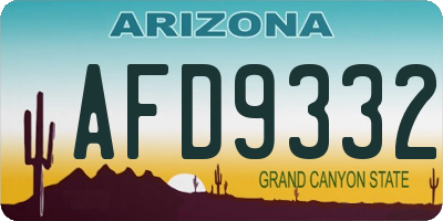 AZ license plate AFD9332