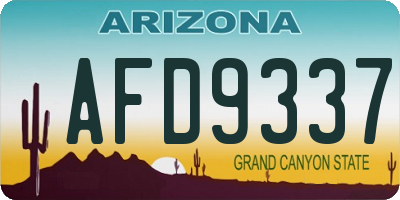 AZ license plate AFD9337