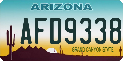 AZ license plate AFD9338