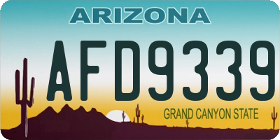 AZ license plate AFD9339