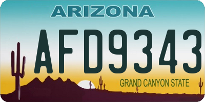 AZ license plate AFD9343