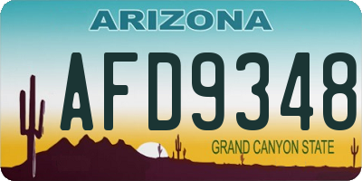 AZ license plate AFD9348