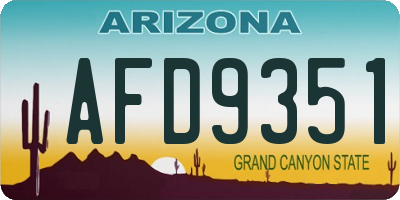 AZ license plate AFD9351
