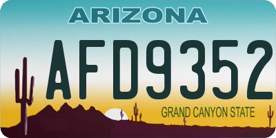 AZ license plate AFD9352