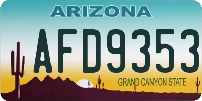 AZ license plate AFD9353