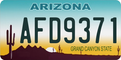 AZ license plate AFD9371