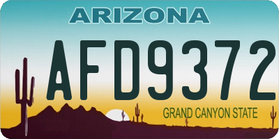 AZ license plate AFD9372