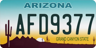 AZ license plate AFD9377